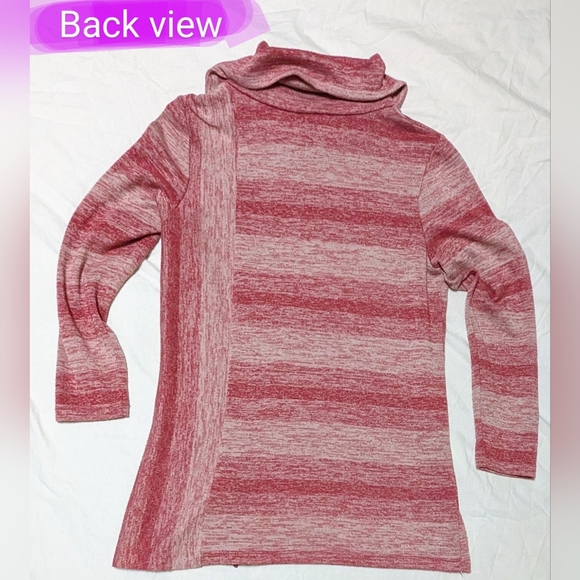 Cleo brand, heathered pink size med, ladies cowl neck sweater - Picture 2 of 12